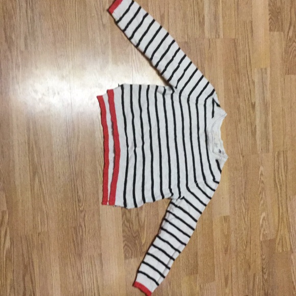 A forever 21 black and white striped sweater. - Picture 2 of 4